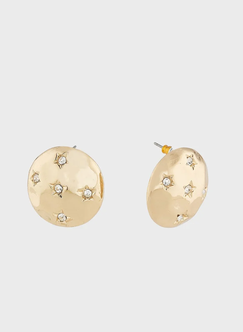 Ginger Star & Moon Diamante Necklace & Earrings Set