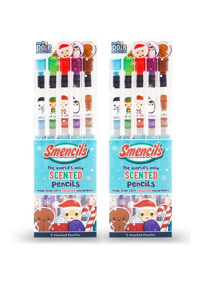 Scentco Holiday Smencils (2 Pack) - HB #2 Scented Fun Pencils, 5 Count - Stocking Stuffer, Gifts for Kids, School Supplies, Party Favors, Classroom Rewards - Image 1