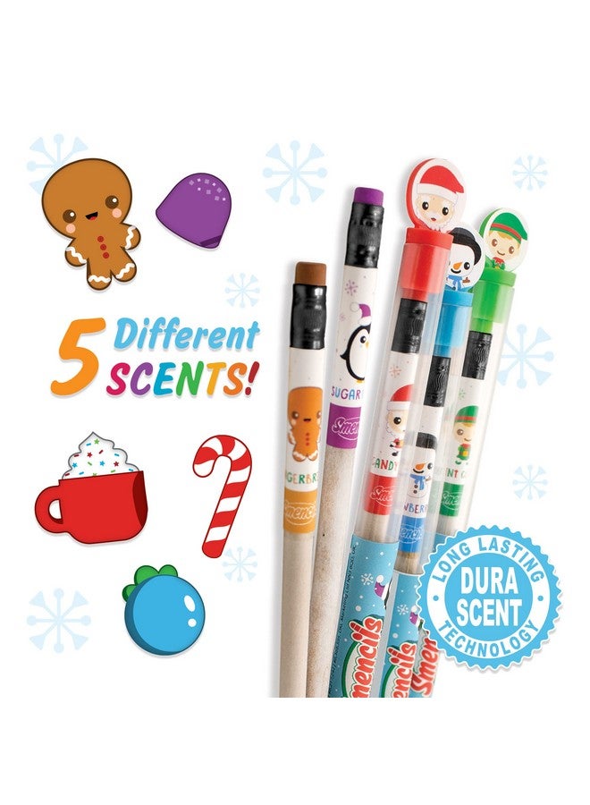 Scentco Holiday Smencils (2 Pack) - HB #2 Scented Fun Pencils, 5 Count - Stocking Stuffer, Gifts for Kids, School Supplies, Party Favors, Classroom Rewards - Image 3