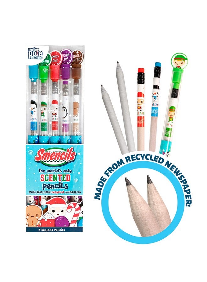 Scentco Holiday Smencils (2 Pack) - HB #2 Scented Fun Pencils, 5 Count - Stocking Stuffer, Gifts for Kids, School Supplies, Party Favors, Classroom Rewards - Image 2