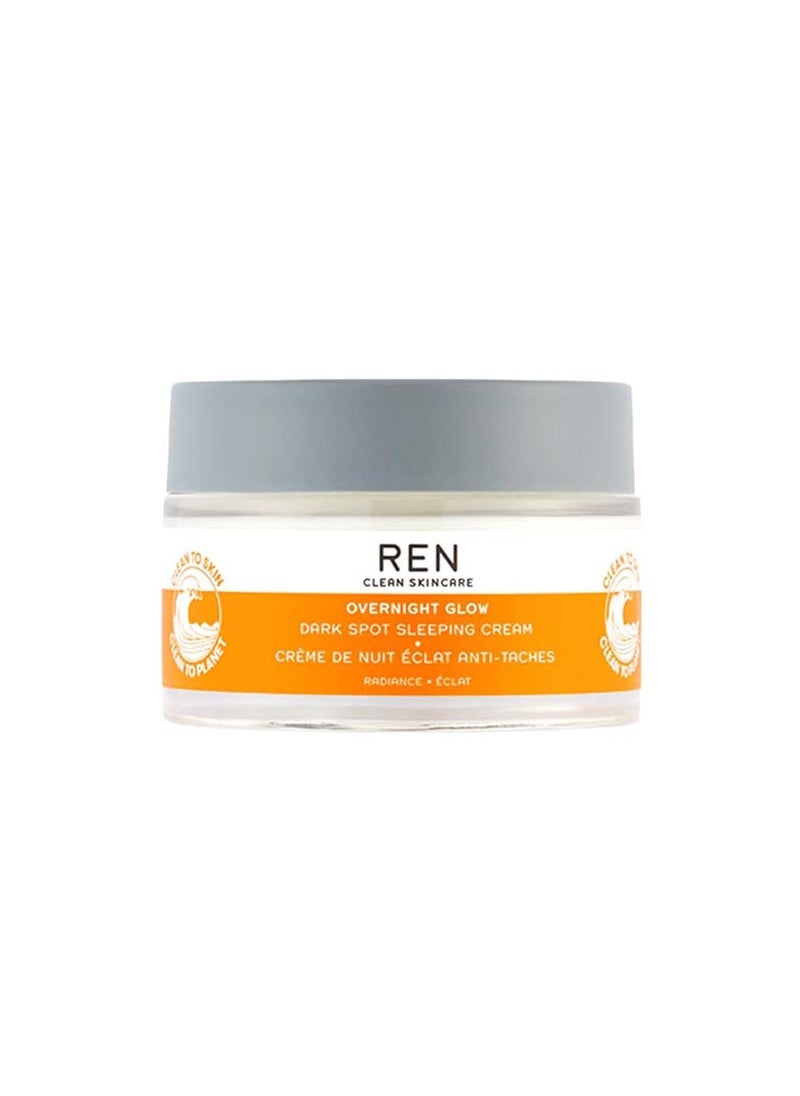 REN CLEAN SKINCARE REN Clean Skincare - Dark Spot Overnight Cream - Targeted Hyperpigmentation, Acne Scar & Sun Spot Remover for Face - Hydrates & Evens Skin Tones for Radiant Complexion - 1.7 Fl oz 