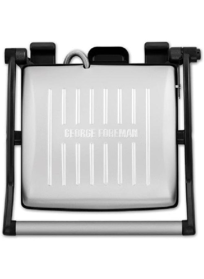 George Foreman Flat Open Griddle Panini Press and Sandwich Maker Flexe Electric Grill Silver and Black 37.3 x 18.4 x 35 cm 26250GCC - Image 1