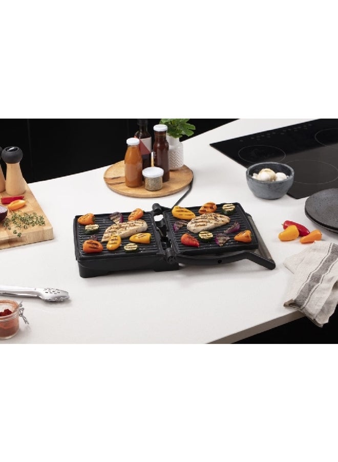 George Foreman Flat Open Griddle Panini Press and Sandwich Maker Flexe Electric Grill Silver and Black 37.3 x 18.4 x 35 cm 26250GCC - Image 3