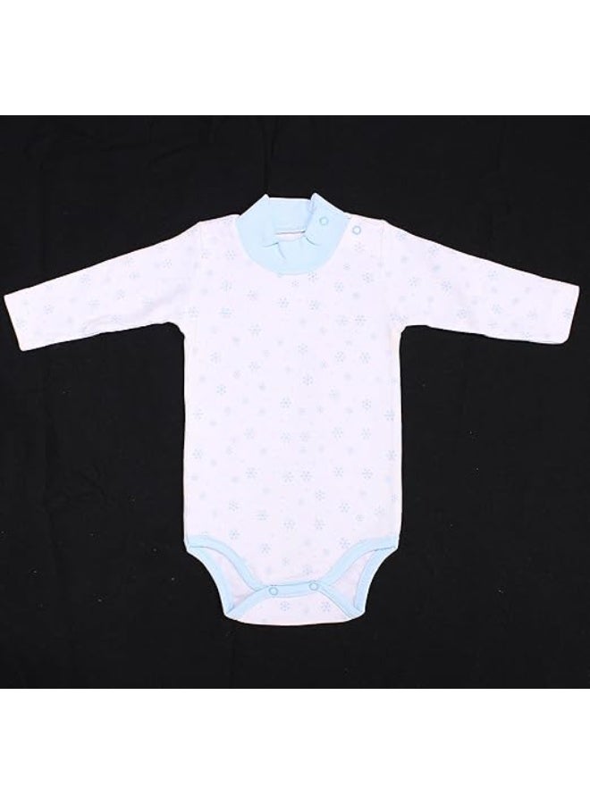 فيشين مجموعة من 4 ملابس داخلية بأكمام طويلة ورقبة دائرية من VITION للأولاد والبنات من عمر 3 إلى 24 شهرًا، قمصان قطنية مريحة للأطفال (صنع في تركيا) - Image 3