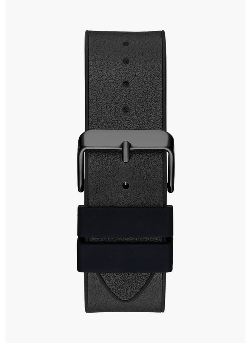 Guess Men's Full Black Analog Leather Strap Watch - GW0500G2 - Image 4