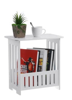 NAFEH Mini Plastic Square Coffee Tea Table Living Room Bedroom Modern Storage Shelf Bedside White Table PVC Foam Board Table  - Image 1