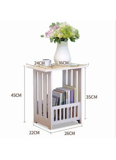 NAFEH Mini Plastic Square Coffee Tea Table Living Room Bedroom Modern Storage Shelf Bedside White Table PVC Foam Board Table  - Image 2
