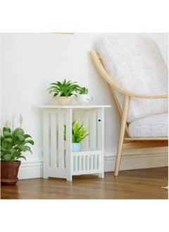 NAFEH Mini Plastic Square Coffee Tea Table Living Room Bedroom Modern Storage Shelf Bedside White Table PVC Foam Board Table  - Image 3