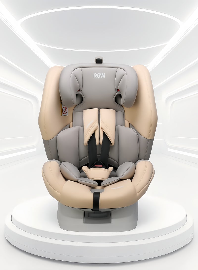 0-12 Years 360° Rotating Baby Car Seat – Portable Adjustable Recline + C-Spine Support – Ergonomic Infant Safety Seat for Vehicles  - Image 1