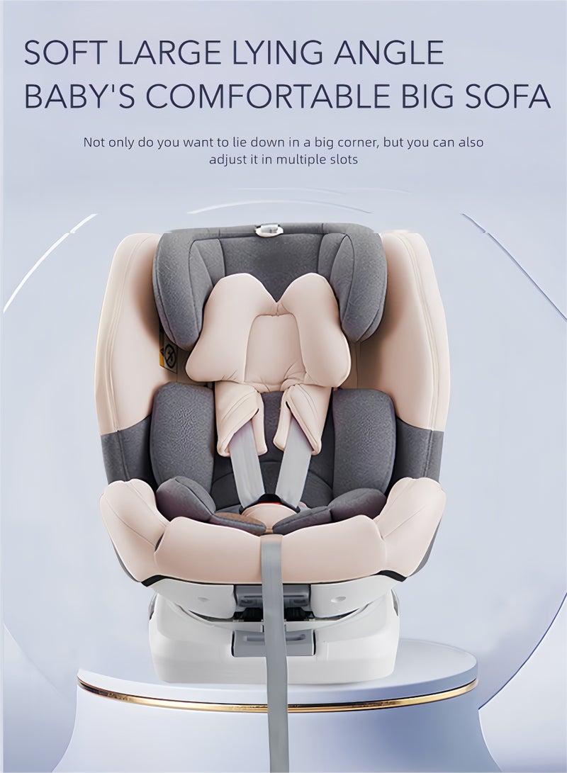 0-12 Years 360° Rotating Baby Car Seat – Portable Adjustable Recline + C-Spine Support – Ergonomic Infant Safety Seat for Vehicles  - Image 2