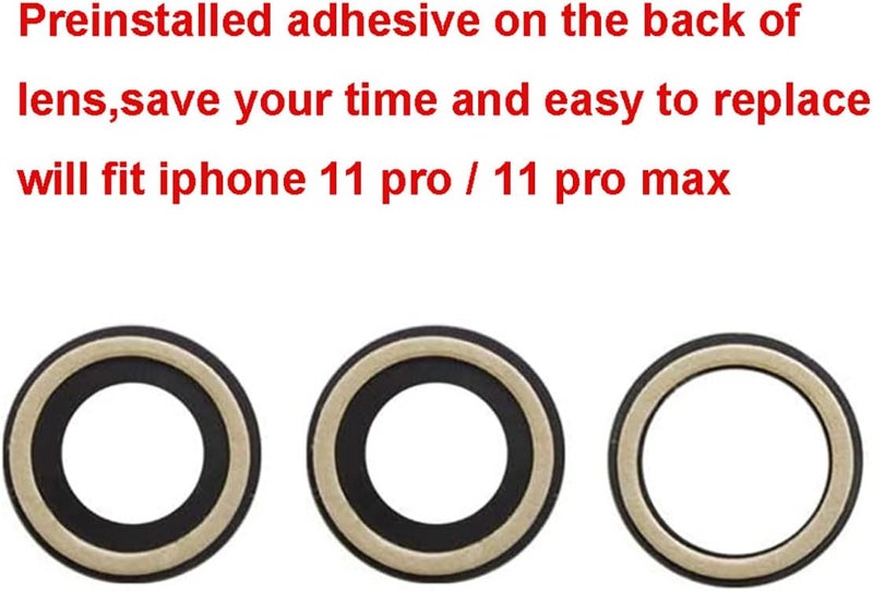 Perzework 2 Set Original Back Rear Camera Lens Glass Replacement for iPhone 11 Pro Max and iPhone 11 Pro with pre-Installed Adhesive and Reparing Toolkit - Image 4