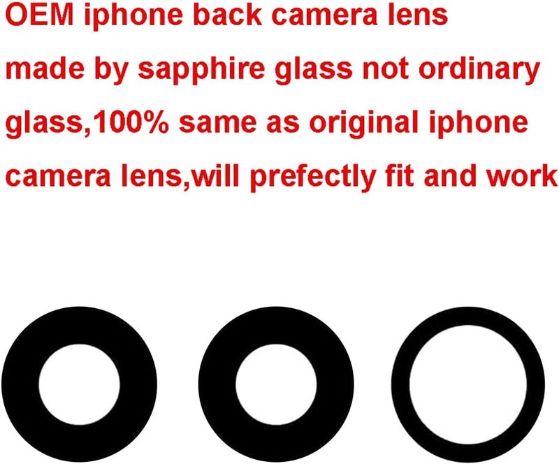 Perzework 2 Set Original Back Rear Camera Lens Glass Replacement for iPhone 11 Pro Max and iPhone 11 Pro with pre-Installed Adhesive and Reparing Toolkit - Image 3
