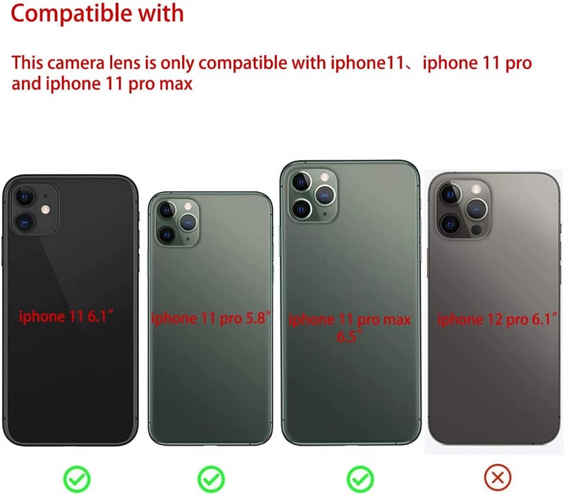 Perzework 2 Set Original Back Rear Camera Lens Glass Replacement for iPhone 11 Pro Max and iPhone 11 Pro with pre-Installed Adhesive and Reparing Toolkit - Image 2