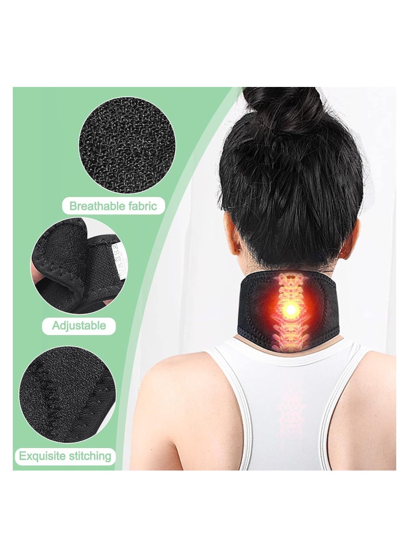 SYOSI Neck Support Brace Neck Braces for Pain Relief and Bone Relaxer Self Heating Cervical Wrap Suffer Adjustable Warm Neck Guard Protector Acupressure Self-Heating Shaping for Flabby Arms - Image 2
