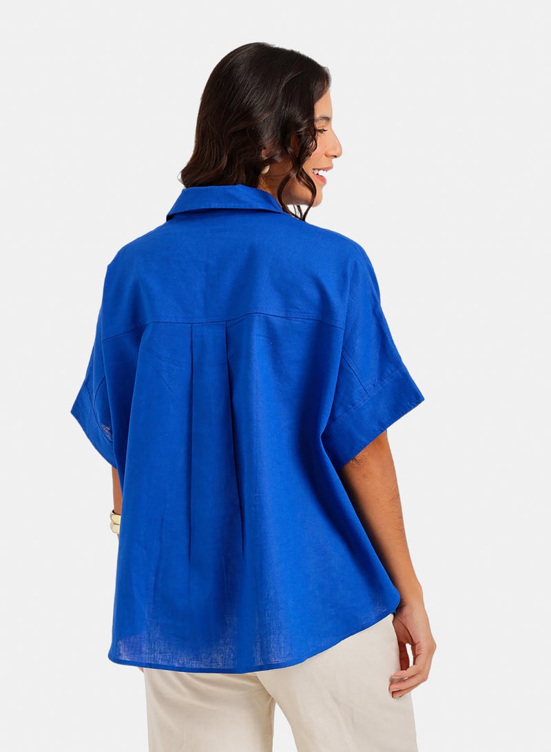 Carina Relaxed Shirt Poncho - Image 3