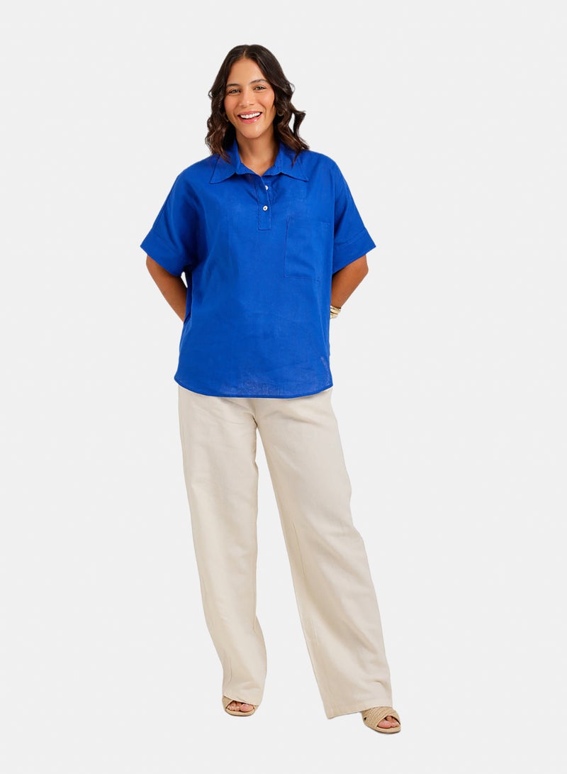 Carina Relaxed Shirt Poncho - Image 5