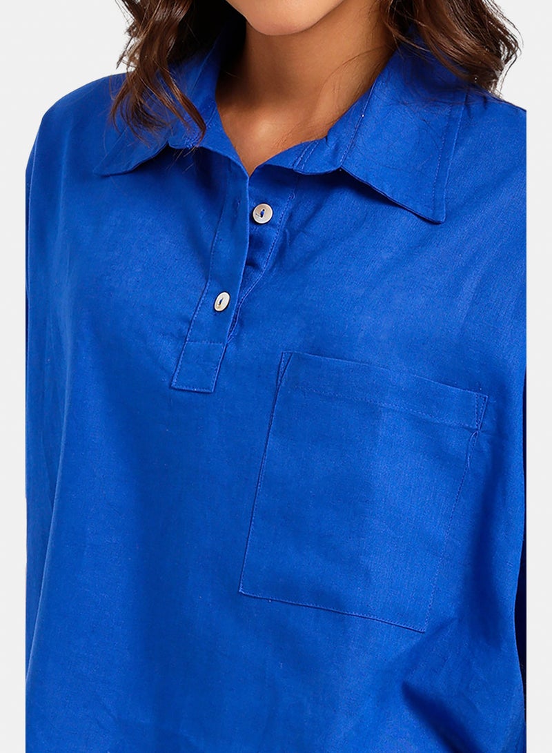 Carina Relaxed Shirt Poncho - Image 4