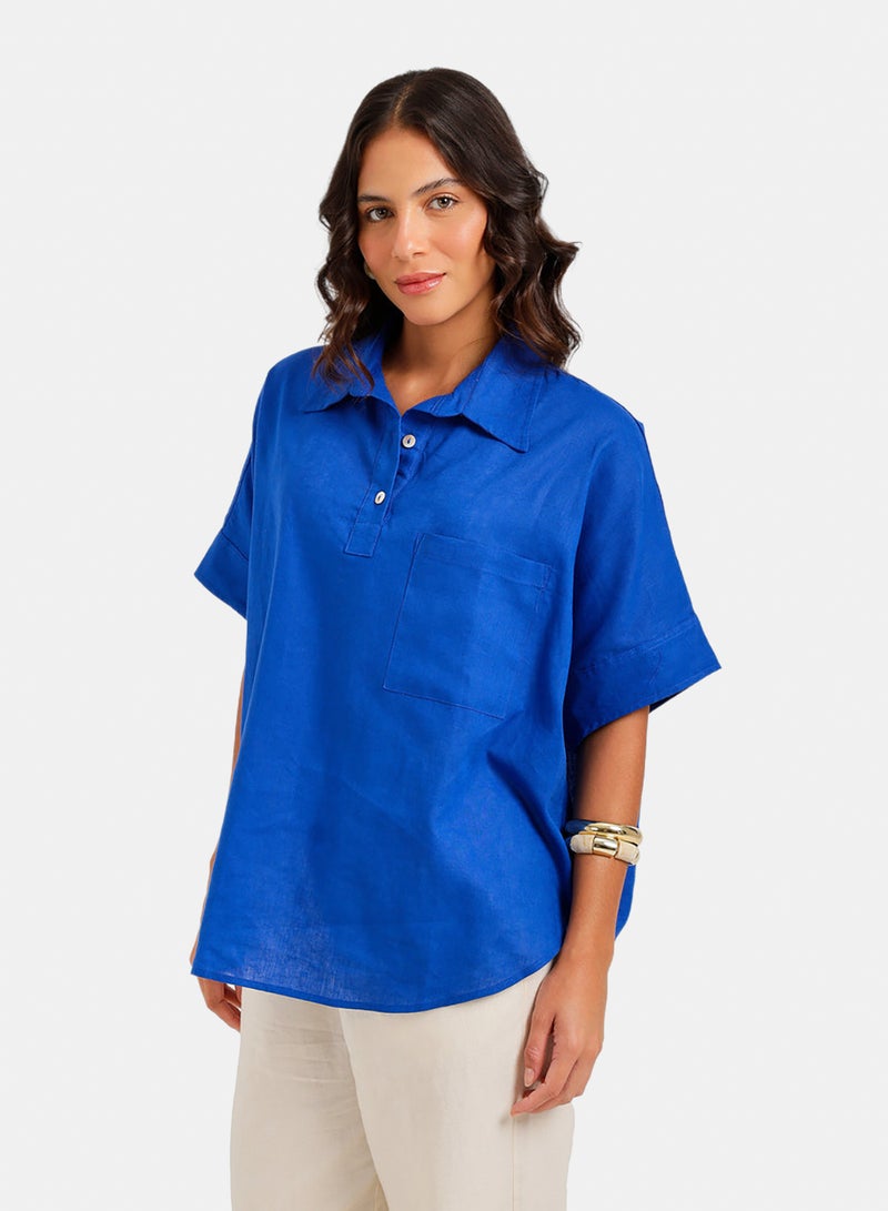 Carina Relaxed Shirt Poncho - Image 2