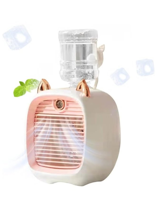 Portable water cooling fan, 3-in-1 USB desk fan with mist humidifier - Mini evaporative cooler for home, office, and outdoor use, personal table fan - Image 1