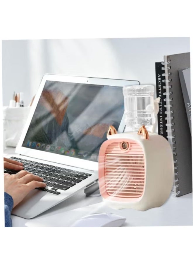 Portable water cooling fan, 3-in-1 USB desk fan with mist humidifier - Mini evaporative cooler for home, office, and outdoor use, personal table fan - Image 3