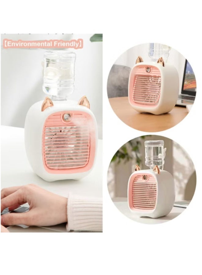 Portable water cooling fan, 3-in-1 USB desk fan with mist humidifier - Mini evaporative cooler for home, office, and outdoor use, personal table fan - Image 2