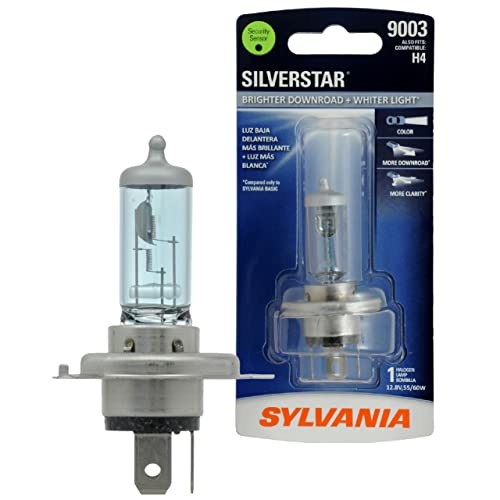 SYLVANIA - 9003 SilverStar - High Performance Halogen Headlight Bulb, High Beam, Low Beam and Fog Replacement Bulb, Brighter Downroad with Whiter Light (Contains 1 Bulb) - Image 1