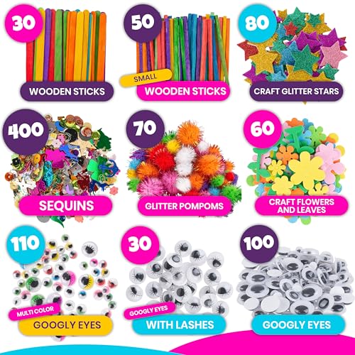 Blue Squid 2000+pcs Craft Kits for Kids, Ages 3-9 Girl Boys Gifts Arts and Crafts for Kids Craft Kits Toys for 3-9 Year Old Girls Boys Birthday Presents Gifts Crafts for 4-10 Year Olds - Image 2