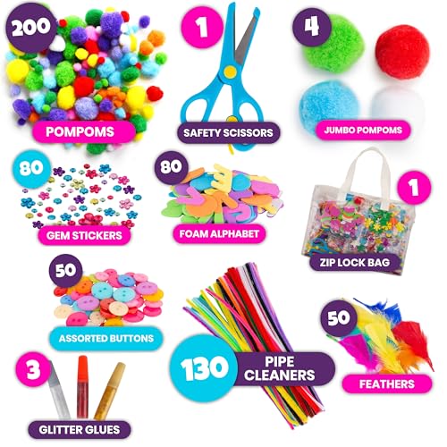 Blue Squid 2000+pcs Craft Kits for Kids, Ages 3-9 Girl Boys Gifts Arts and Crafts for Kids Craft Kits Toys for 3-9 Year Old Girls Boys Birthday Presents Gifts Crafts for 4-10 Year Olds - Image 3