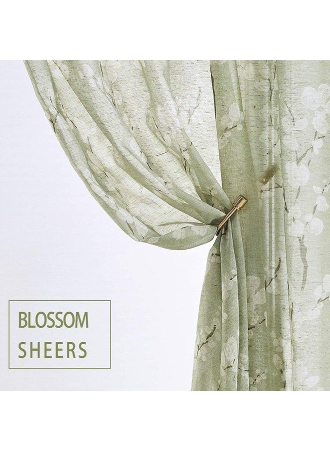 BFAM - Floral Print Sheer Curtains for Living Room Vintage White Floral Print Window Drapes for Bedroom, Sold as 1 - Image 5