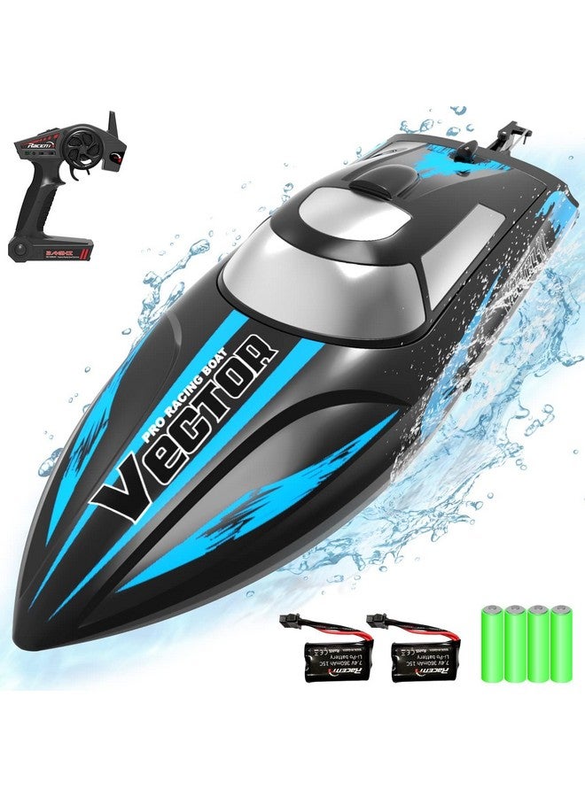 VOLANTEXRC RC Boat 20MPH Fast RC Boat for Adults 2.4Ghz Remote Control Boat for Pools and Lake with 2 Rechargeable Batteries Toys Gifts for Boys Girls Black - Image 1