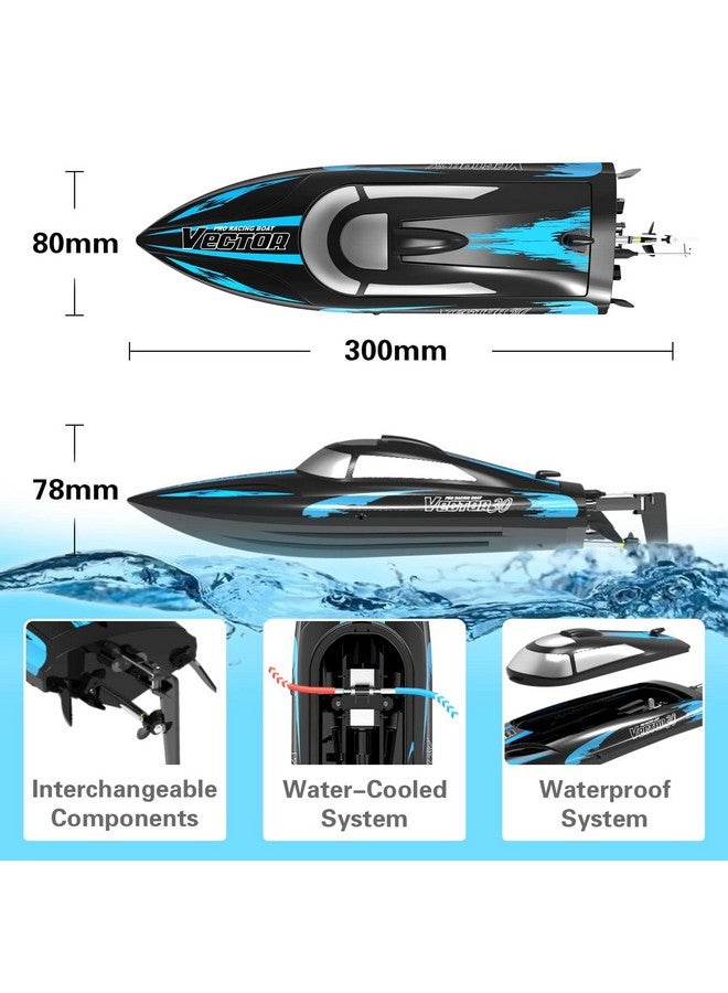 VOLANTEXRC RC Boat 20MPH Fast RC Boat for Adults 2.4Ghz Remote Control Boat for Pools and Lake with 2 Rechargeable Batteries Toys Gifts for Boys Girls Black - Image 5