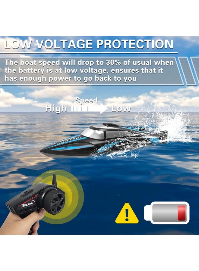 VOLANTEXRC RC Boat 20MPH Fast RC Boat for Adults 2.4Ghz Remote Control Boat for Pools and Lake with 2 Rechargeable Batteries Toys Gifts for Boys Girls Black - Image 4