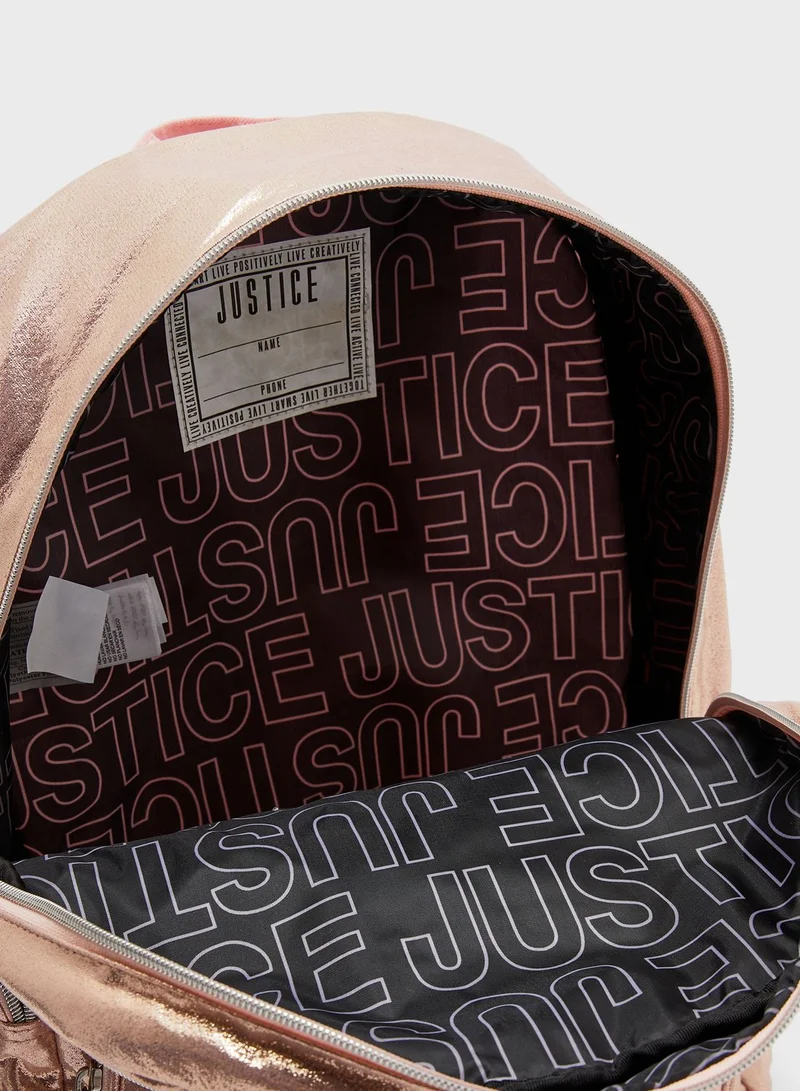 Justice Kids Quilted Unicorn Initial Backpack