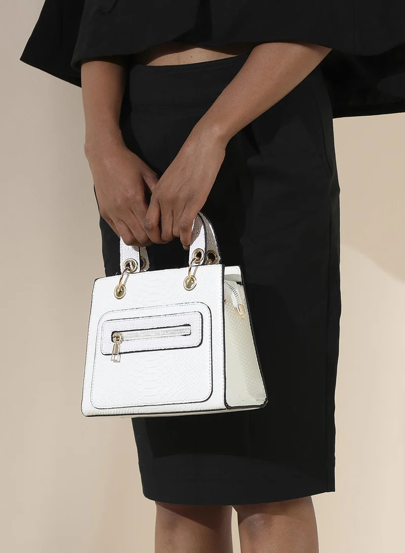 Haute Sauce  Croc Mini Handbag - White for Women | Best Price UAE