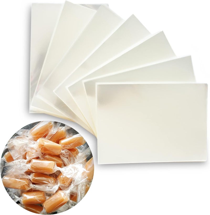 FIESTA WRAPS Clear Candy Wrappers for Caramels (600 Pcs 2.5 x 3.5 inches) - Natural Clear Cellophane Wrapper - Candy Wrapping Paper for Caramel, Chocolate, Nougat, and Lollipops - Image 1