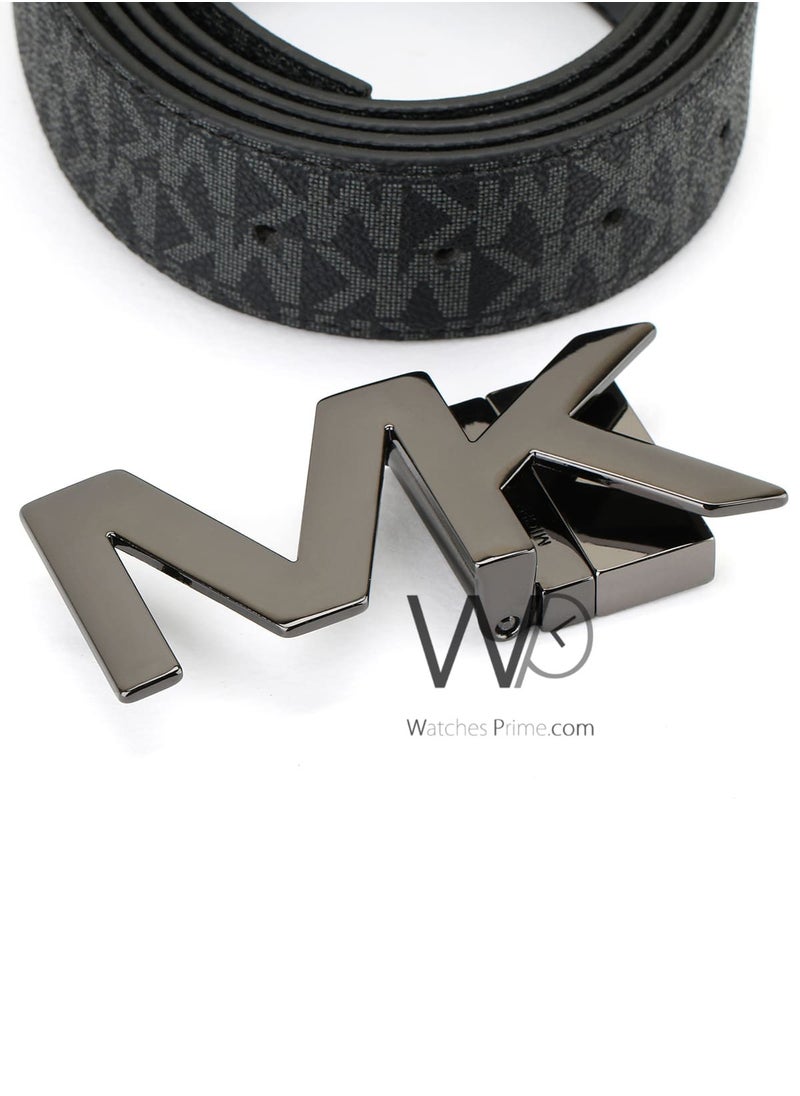 Michael Kors - Michael Kors Black Genuine Leather Mk Patterned Wallet And Belt Gift Set - Image 1