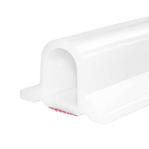Duzzy 118 Inch Collapsible Shower Threshold Water Dam, Silicone Shower Water Stopper Barrier, Ideal for Wheelchair Accessible, Suitable for Accessibility ADA Handicap Showers Bathroom(9.84 F, White) - Image 1