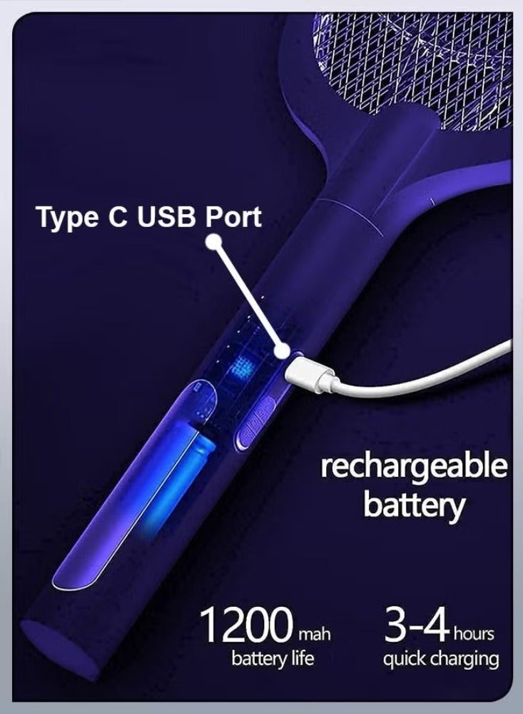 دريمزون 2 في 1 منشة الذبابة الكهربائية المحمولة، قاتل البعوض، مضرب البعوض، مصباح مضرب USB قابل لإعادة الشحن، صاعق الحشرات مع شبكة من 3 طبقات للمنزل وفي الهواء الطلق لمكافحة الآفات - Image 2