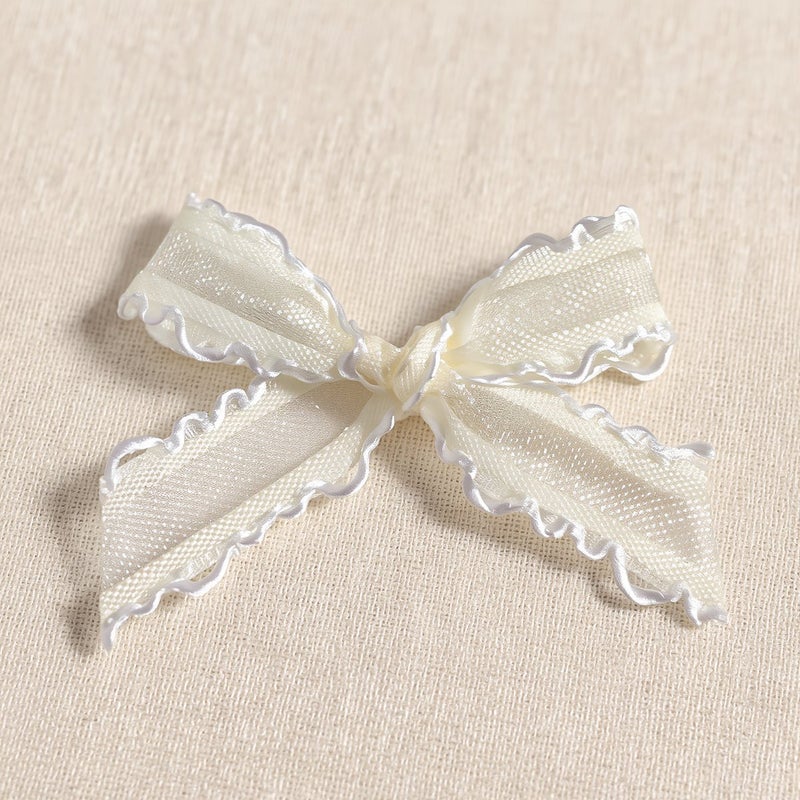 Organza Ribbon Bows Wavy Edge DIY Craft Fabric Decor for Clothing Socks Hats Accessories - Image 3