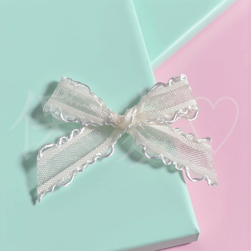Organza Ribbon Bows Wavy Edge DIY Craft Fabric Decor for Clothing Socks Hats Accessories - Image 2