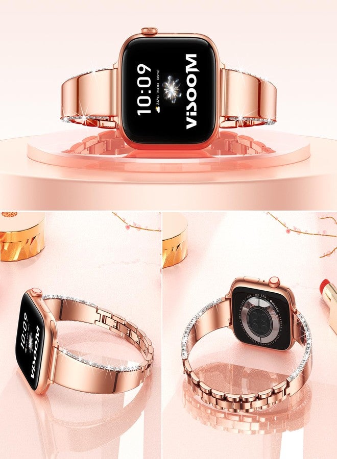 VISOOM Designer Bracelet for Apple Watch 42/41/40/38mm Bands Women-Metal/Dressy/Thin/Slim/Jewelry/Unique Rose Gold Apple Watch Series Se 11 10 9 8 7 6 5 4 3 2 1 iWatch Bracelet Bands for Women - Image 3