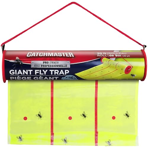 Catchmaster Giant Fly Glue Trap 1-Pack 30 Feet Each, Adhesive Fly Traps Outdoor, Sticky Bug Catcher, Bulk Flying Insect Paper Roll, Pest Control for Garage, Barn, Greenhouse & Garbage Room - Image 1