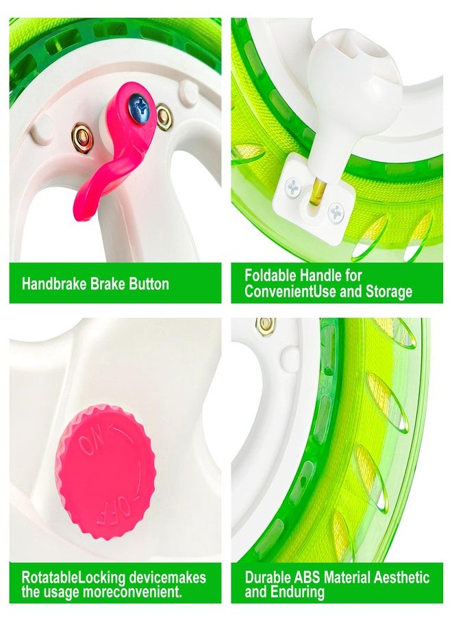 Flying Hoofer Kite Reel Winder for Adults & Kids - 9 Inch Dia, 1640FT High Strength String with Connector - Large Handle, Safety Lock, Kite Line Winder for Effortless Flying and Control.(Green) - Image 3