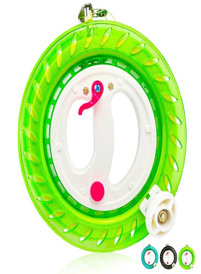 Flying Hoofer Kite Reel Winder for Adults & Kids - 9 Inch Dia, 1640FT High Strength String with Connector - Large Handle, Safety Lock, Kite Line Winder for Effortless Flying and Control.(Green) - Image 1