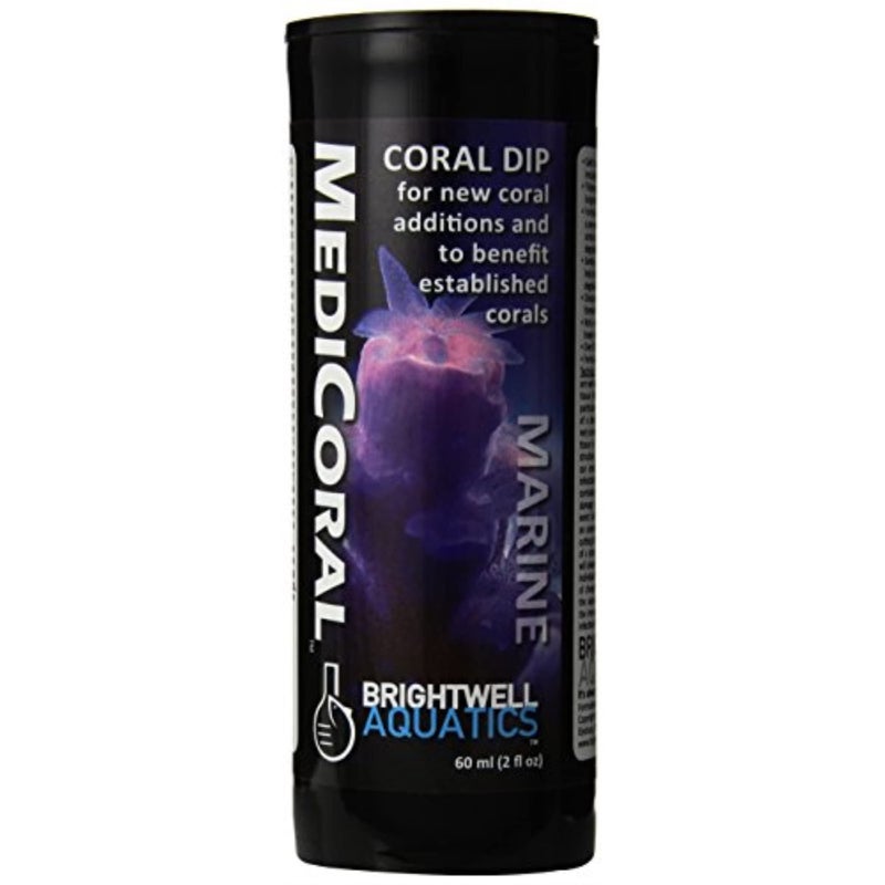 Brightwell Aquatics MediCoral Coral Dip for Stony Soft Leather Polyp Corals Prepares New Additions Reduces Tissue Degradation in Reef Aquariums, 60 ml - Image 1
