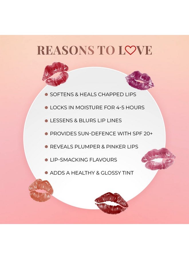 Just Herbs Tinted Lip Balm For Men And Women With Spf 20+ For Dark Lips To Lighten 4 G (Cherry)  - Image 3