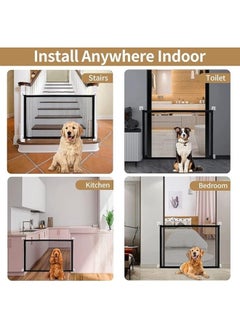 Happy Home Mesh Barrier Gate for Dogs and Animals Indoor and Outdoor Safety Gate Can Be Installed Anywhere for Dogs and Cats, Includes Hooks and Adhesive Posts, 110 x 77 cm  - Image 2
