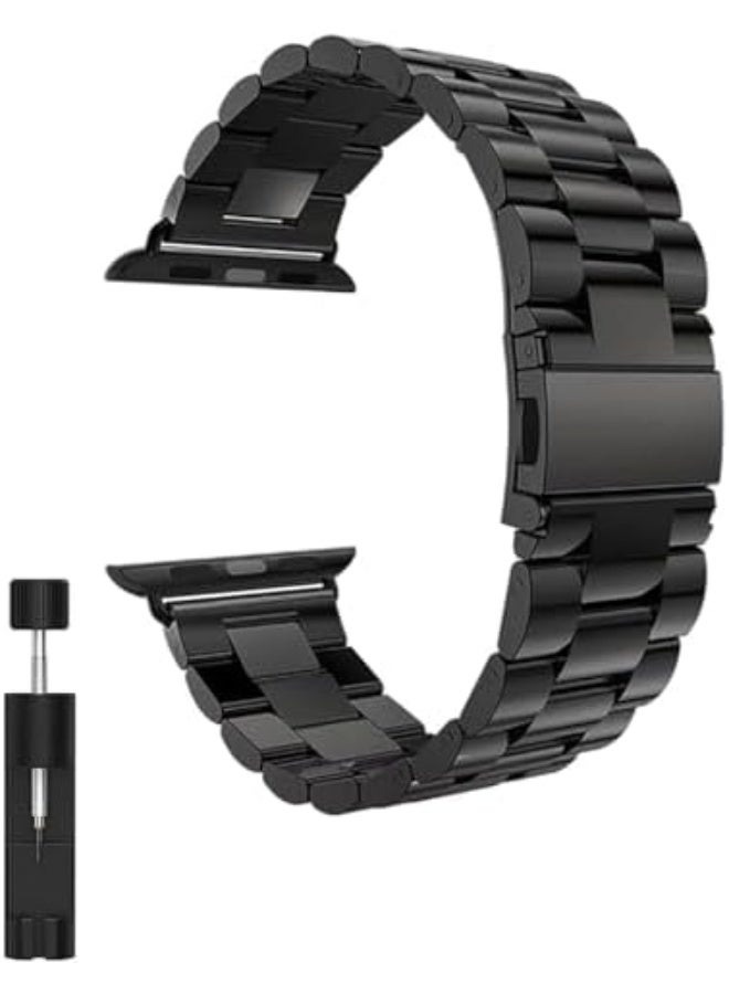 Compatible for Apple Watch Band 49mm 45mm 44mm 42mm 41mm 40mm 38mm,Stainless Steel Strap Metal Wrist Watch Band for iWatch Series Ultra 8/7/6/5/4/3/2/1 - Image 1