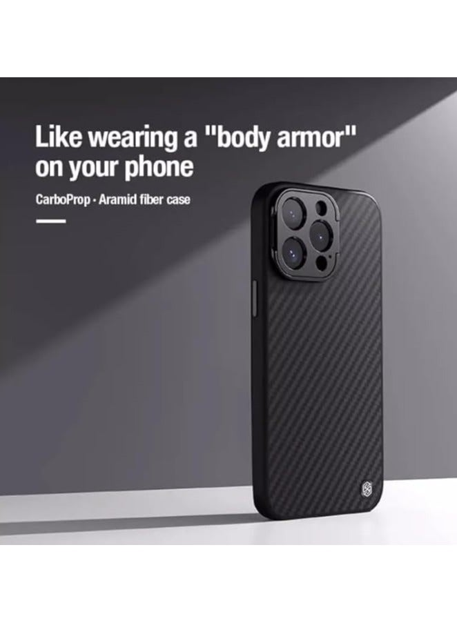Nillkin CarboProp Aramid Fiber Armor Case for iPhone 14 Pro Max (6.7") – Builtin Kickstand, Slim Protective Cover, Drop & Scratch Resistant, Black - Image 4