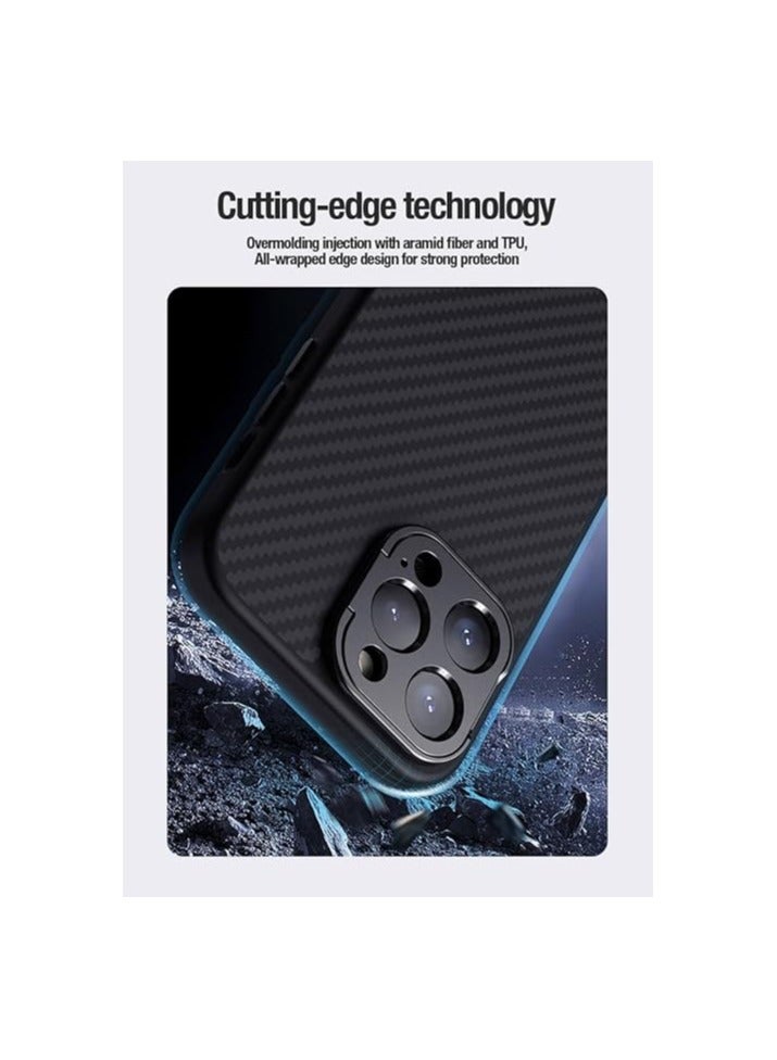 Nillkin CarboProp Aramid Fiber Armor Case for iPhone 14 Pro Max (6.7") – Builtin Kickstand, Slim Protective Cover, Drop & Scratch Resistant, Black - Image 5